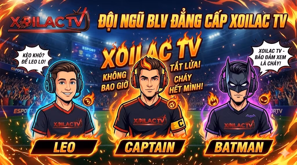 Đội ngũ bình luận viên bóng đá tiếng Việt chuyên nghiệp, hài hước và độc quyền tại nền tảng Xoilac TV.
